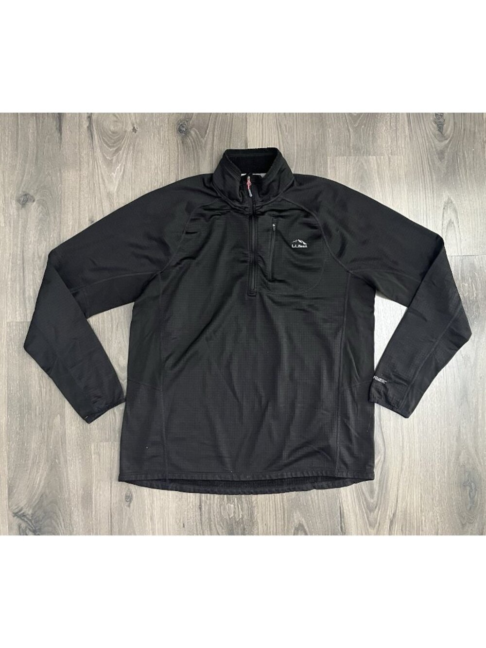 LL Bean Polartec Fleece Pullover Mens XL Tall Black Slightly Fitted XLT